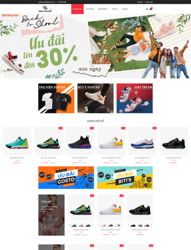 Mẫu Website kinh doanh giày thể thao 2106